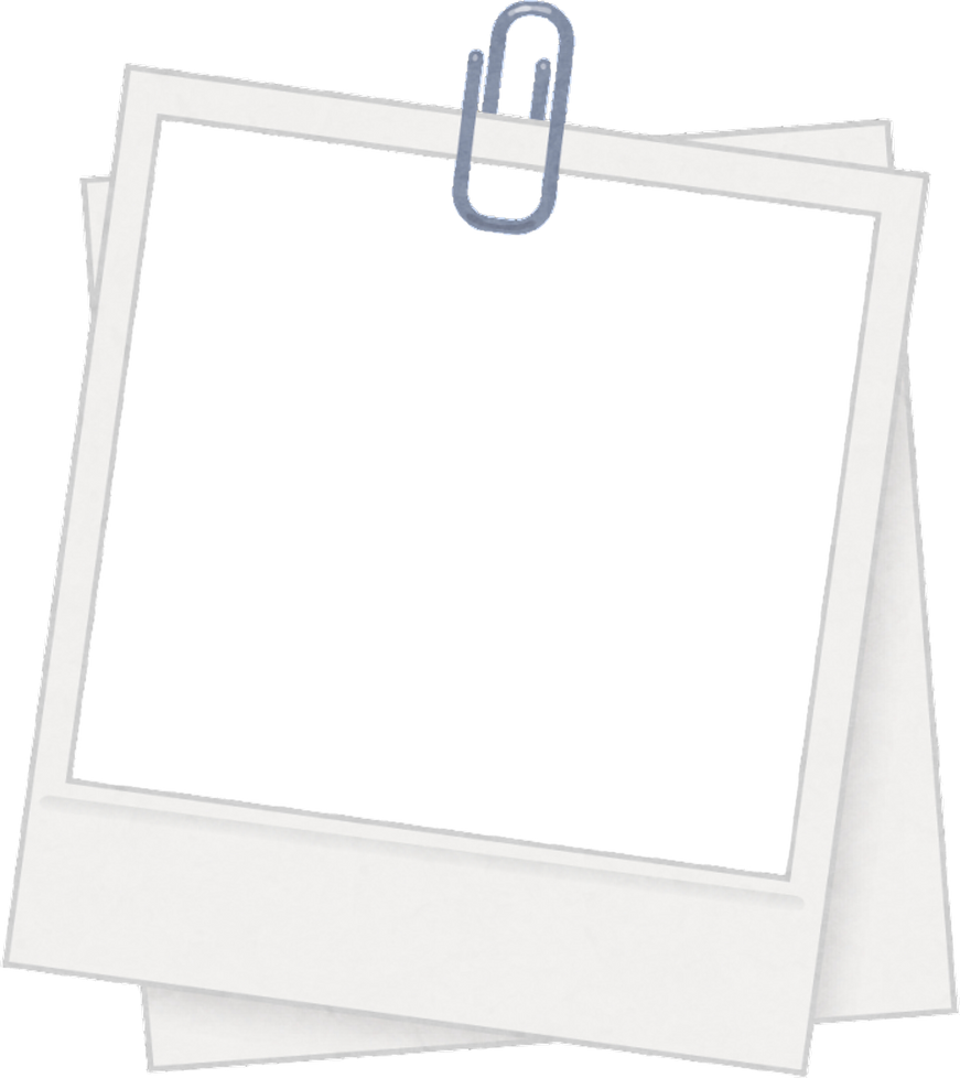 Blank Polaroid Photo Frame with Paper Clip